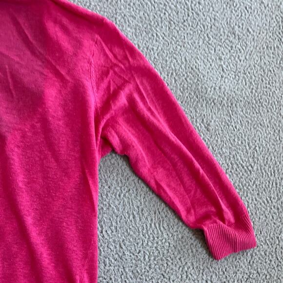 Tommy Bahama Cardigan Large Linen Open Long Sleeve Sweater Pink Beach Classic - Picture 5 of 15